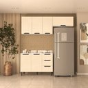 Ver imagem 6 de Balcão 2 Portas 3 Gavetas 120x92,5x52cm Bege/Branco/Creme