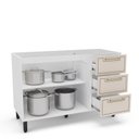 Ver imagem 3 de Balcão de Cozinha 2 Portas 3 Gavetas Bege/Branco/Creme