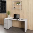 Ver imagem 1 de Mesa Escritório 150cm com Nicho Aéreo Industrial F5 Office Cor:cinza