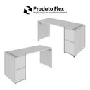 Ver imagem 6 de Mesa Escritório 150cm com Nicho Aéreo Industrial F5 Office Cor:cinza