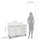Ver imagem 4 de Balcão de Cozinha 2 Portas 120cm x 92,5cm x 52cm Branco