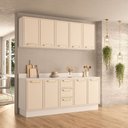 Ver imagem 5 de Balcão 2 Portas 3 Gavetas 120cm x 92,5cm x 52cm Bege/Branco/Creme
