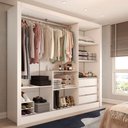 Ver imagem 2 de Guarda-roupa Casal Cali 3 Portas 3 Gavetas com Espelho Branco - Panorama Móveis