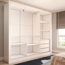 Ver imagem 5 de Guarda-roupa Casal Cali 3 Portas 3 Gavetas com Espelho Branco - Panorama Móveis