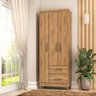 Guarda-Roupa Porto 3 Portas 2 Gavetas 75x180x40cm - 1