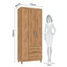 Guarda-Roupa Porto 3 Portas 2 Gavetas 75x180x40cm - 3