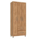 Ver imagem 2 de Guarda-Roupa Porto 3 Portas 2 Gavetas 75x180x40cm