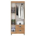 Ver imagem 4 de Guarda-Roupa Porto 3 Portas 2 Gavetas 75x180x40cm