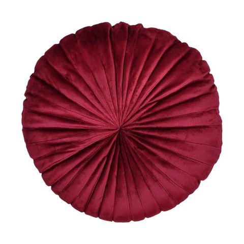 Almofada Redonda Rendy 40 Cm em Veludo Várias Cores Cor:bordo