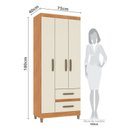 Ver imagem 3 de Guarda-Roupa Porto 3 Portas 2 Gavetas 75x180x40cm