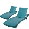 2 Espreguiçadeiras 6 Regulagens em Alumínio Azul Turquesa - 1