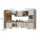 Ver imagem 2 de Kit de Cozinha Modulada 14pçs 1 4 Armários 4 Balcões 2 Paneleiros 4 Complementos C14p06 Duna/