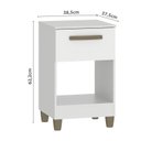 Ver imagem 4 de Mesa de Cabeceira Prada 1 Gaveta 62,2x38,5x37,5 Cm