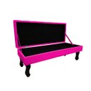 Ver imagem 2 de Recamier Baú Luis Xv Capitonê Retrô 100 cm Couro Rosa Pink Ms Decor