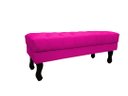Ver imagem 3 de Recamier Baú Luis Xv Capitonê Retrô 100 cm Couro Rosa Pink Ms Decor