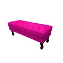 Ver imagem 1 de Recamier Baú Luis Xv Capitonê Retrô 100 cm Couro Rosa Pink Ms Decor