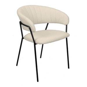 Cadeira Sala de Jantar Mara com Braços Estofada Base em Aço