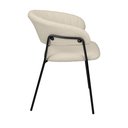 Ver imagem 4 de Cadeira Sala de Jantar Mara com Braços Estofada Base em Aço Bege/Bouclé Off White
