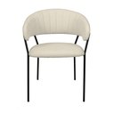 Ver imagem 2 de Cadeira Sala de Jantar Mara com Braços Estofada Base em Aço Bege/Bouclé Off White