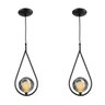 Kit 2 Luminária Pendente Aro Gota Preto Harmony Fumê - 1