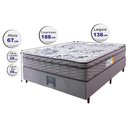 Ver imagem 2 de Cama Box Casal Colchão Ortofirm + Box 138x188x67 One Face Espuma D45 Cinza