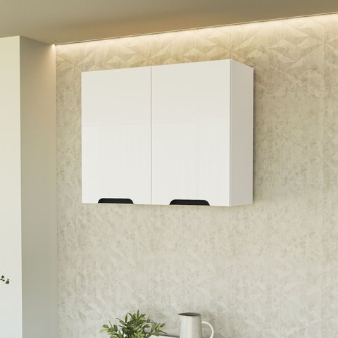 Armário Aéreo 2 Portas 66 x 80 x 30,5 cm Branco