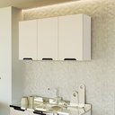 Ver imagem 1 de Armário Aéreo 3 Portas 120x66x30,5cm Bege/Branco/Creme