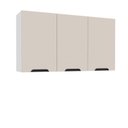 Ver imagem 4 de Armário Aéreo 3 Portas 120x66x30,5cm Bege/Branco/Creme