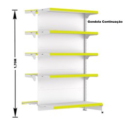 Gondola Centro 170 Fit Ate 3 Metros 2 Ponta Branco 40b Pe Amarelo - 3