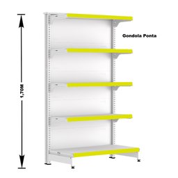 Gondola Centro 170 Fit Ate 3 Metros 2 Ponta Branco 40b Pe Amarelo - 4