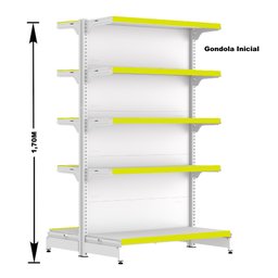 Gondola Centro 170 Fit Ate 3 Metros 2 Ponta Branco 40b Pe Amarelo - 2