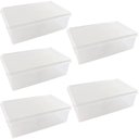 Ver imagem 1 de Kit 5 Caixas Organizadoras 3,5l Tampa Hermética Empilhável Plasvale Closet