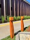 Ver imagem 3 de Kit 6 un Poste Balizador em Madeira Maciça com LED 10x10x70 Marrom Marrom-Claro