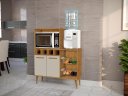 Ver imagem 2 de Fruteira Balcão Nu Estilo Retrô com Espaço para Forno Cor Ipê / Off White