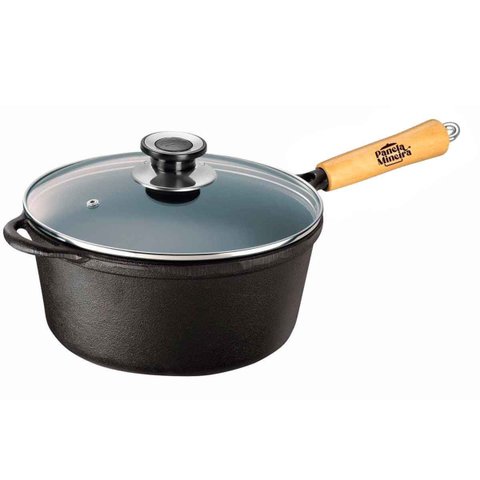 Caçarola 20x16cm 2,4l Tampa Vidro Panela Mineira