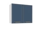 Ver imagem 2 de Armário Aéreo 2 Portas 80cm x 66cm x 30,5cm Azul/Branco