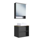 Ver imagem 2 de Conjunto Banheiro Gabinete com Cuba e Espelheira LED 60cm Suspenso Multimóveis Crpro-CON031 Mel/