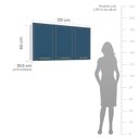 Ver imagem 4 de Armário Aéreo 3 Portas 120cm x 66cm x 30,5cm Azul/Branco