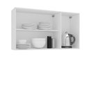 Ver imagem 3 de Armário Aéreo 3 Portas 120cm x 66cm x 30,5cm Azul/Branco