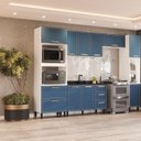 Ver imagem 5 de Armário Aéreo 3 Portas 120cm x 66cm x 30,5cm Azul/Branco