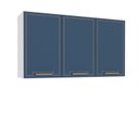 Ver imagem 2 de Armário Aéreo 3 Portas 120cm x 66cm x 30,5cm Azul/Branco