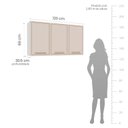 Ver imagem 4 de Armário Aéreo 3 Portas 120cm x 66cm x 30,5cm Bege/Branco/Creme