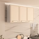 Ver imagem 1 de Armário Aéreo 3 Portas 120cm x 66cm x 30,5cm Bege/Branco/Creme