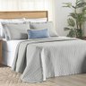Cobre Leito Casal Padrão Verity 200 Fios Bordado 3 Peças - Cinza - 1