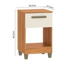 Ver imagem 4 de Mesa de Cabeceira Prada 1 Gaveta 62,2x38,5x37,5 Cm