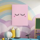 Ver imagem 3 de Quadro Decorativo Infantil-olhinhos Delicados com Fundo Rosa