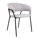 Ver imagem 1 de Cadeira Sala de Jantar Mara com Braços Estofada Base em Aço