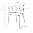 Ver imagem 3 de Cadeira Sala de Jantar Mara com Braços Estofada Base em Aço
