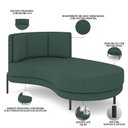Ver imagem 3 de Sofá Chaise Longue Living Lucca Direito D02 Linho Verde Musgo C-117