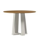 Ver imagem 1 de Mesa Sala de Jantar Tampo Redondo sem Vidro 100% MDF Isabela Branco/Off White/Ype